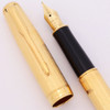 Parker Sonnet "Gold Lustre" Fountain Pen (2008) - Lined Gold w  Dots, C/C, Medium 18K Gold Nib (Excellent, Works Well)