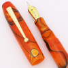 Edison Collier Fountain Pen - Persimmon Swirl, Medium Steel Nib (Mint in Box, Works Well)