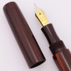 Edison Pearl Fountain Pen (2009) - Red Woodgrain Ebonite, Eyedropper Filler, Medium Nib (Excellent +, Works Well)