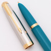 Parker 51 Premium Fountain Pen (Modern, 2020)  - Turquoise w Etched Steel Cap, GT, C/C, Fine GP Nib (Excellent +, Works Well)