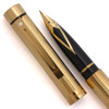 Sheaffer Targa 1005 Fountain Pen (1976-99) - Gold Plated, Fluted/Lined Pattern, C/C, 14k Fine Nib (Near Mint, Works Well)