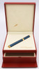 S T Dupont Lady Mascara Fountain Pen (1980s) - Blue Silk Shantung w GT, 18k Medium (Near Mint in Box, Works Well)