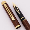 Sheaffer TARGA 1085 Fountain Pen - Hard to Find, Lacquer Amber Moire, 14K Broad (Near Mint, Works Well)