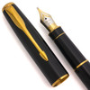 Parker Sonnet I Fountain Pen (1994) - Solid Laque Black w GT, C/C, 18k Stub Nib (Excellent +, Works Well)