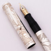 Sheaffer Nostalgia Fountain Pen - Solid Etched Sterling, 18k Medium Nib (Near Mint, Works Well)