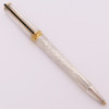 S T Dupont Montparnasse Large Ballpoint Pen (1980s) - Silver Plated Grid Pattern w GT (Excellent +, Works Well)