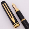 Waterman Le Man 200 Fountain Pen (1990s)- Black w GT,  C/C, Medium 18K Nib  (Excellent +, Works Well)