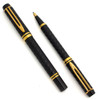 Waterman Le Man 100 Opera Fountain and Ballpoint Set (1980s) - Chased Black w/GT, C/C, Fine 18k Ideal Nib (Excellent +, Works Well)