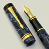 Parker Duofold Centennial - Blue Marble, #82 Fine 18k Nib (Excellent in Box)