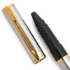 Waterman Laureat I Slim Rollerball Pen - Brushed Steel w Gold Trim (Excellent+, Works Well)