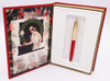 Sheaffer Triumph Imperial Fountain Pen - The Holly Pen, Red Barrel, Gold Plated Medium Nib (Mint in Box)