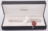 Parker Sonnet Silver Tartan Fountain Pen (2002) - Silverplate w Silver Trim, C/C, Fine 18k Nib (Excellent + in Box, Works Well)