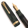 Parker Vacumatic Debutante Fountain Pen (1940s) - Emerald Pearl wGT, Blue Diamond Clip, Medium Parker Nib (Excellent, Restored)