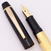Cross Metropolis Fountain Pen - Black w Goldplated Barrel, Lined Pattern, Medium GP Nib (Excellent, Works Well)