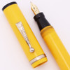Jefferson Fountain Pen Oversize (1930s) - Yellow, Lever Filler,  Fine Flexible 14k Gold Nib (Excellent, Restored)
