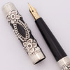 Grieshaber #2 Eyedropper Fountain Pen (1920s) - BHR w Sterling Silver Filigree, Fine Flexible #2 Nib (Excellent, Restored)