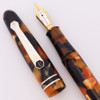 Levenger (Stipula) Argento LE Fountain Pen (2000s) - Marbled Tortoise w Sterling Trim, C/C, Fine 18k Nib (Excellent, Works Well)