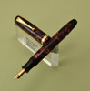 Parker Challenger  - Red Marble, Full Size, Fine Vac Nib, Button Fill (Excellent, Restored)