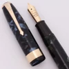 Conway Stewart Executive 60 Fountain Pen (Early 1950s) - Blue Marbled, Medium Manifold DURO 14k Nib (Excellent, Restored)