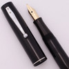 Waterman 32 Fountain Pen (1940s) - Black w/Steel Trim, Lever Filler, Fine Flexible Nib (Excellent, Restored)