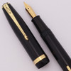 Conway Stewart 85L Fountain Pen (1950s) - Black w GT, Lever Filler, 14k Flexible Italic Nib (Excellent, Restored)