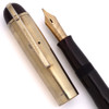 Eversharp Skyline Fountain Pen (1940s) - Gold Lined Cap, Burgundy Barrel, Lever Filler, Medium 14k Manifold Nib (Very Nice, Restored)