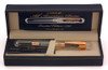 Conklin (Modern) All American LE Fountain Pen (2000s) - Demonstrator w/Rose Gold Trim, C/C, Fine Black Toledo Nib (Excellent + in Box, Works Well)