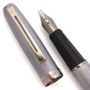 Sheaffer Prelude 370 Fountain Pen (USA) - Satin Chrome w Straight Lines and NT, C/C,  3-Tine "Shadow" SH-4 Steel Nib (New Old Stock)