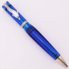Loiminchay Riviera Ballpoint Pen (Limited Edition of 1000) - Oversized, Sterling Shiny Dolphin Clip, Blue Clear Acrylic (New, Works Well)