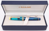Sailor Kure Azur "Cocktail Limited Edition Series" Fountain Pen - Pro Gear Model, Blue/Turquoise w Gold Trim, C/C,  21k H-MF Nib (Like New In Box)
