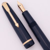 Parker Slimfold Duofold (1962-75, UK)  - Blue, Aerometric, Medium Fine 14k Nib (Excellent, Works Well)