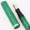Conklin Five Dollar Ring Top Fountain Pen (1920s) - Mottled Green, Fine Conklin Toledo #2 Nib (Excellent +, Restored)