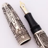 Curtis Australia Race To The Pole LE Fountain Pen - High Relief Engraved Sterling, C/C, Medium 18k Nib  (Near Mint, Works Well)