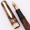 Wahl Doric II Junior Fountain Pen (1930s) - Brown Hatch, Vac-Fil,  Fine Adjustable Doric #6 Gold Nib (Excellent, Restored)