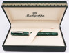 Montegrappa 300 Series Fountain Pen (1990s) - Green, Sterling Silver Trim, 18k Medium Nib (Near Mint in Box, Works Well)