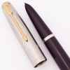 Parker 51 Aerometric Demi Fountain Pen (1949) - Plum w Lustraloy Cap, GP Clip, Fine Nib  (Excellent,  Works Well)