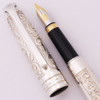 Curtis Australia Prestige "Victorian Scrolls" Fountain Pen - High Relief Engraved Sterling, C/C, Medium 18k Nib  (New Old Stock) Curtis Australia Prestige "Victorian Scrolls" Fountain Pen - High Relief Engraved Sterling, C/C, Medium 18k Nib  (New Old Stock)
