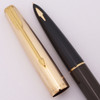 Parker 61 Fountain Pen Mk II (1962-69) - Grey w Gold Filled Cap, Capillary Filling System, Fine Gold Nib (Excellent +, Works Well)