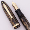 Sheaffer Balance Lifetime Oversized  (1936-42) - Golden Brown Striated w/GT, Lever Filler, Fine Lifetime Nib (Superior, Restored)