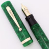 Sheaffer Flat Top Oversize Fountain Pen (1930s) - Jade Green, Lever Filler, Fine Lifetime Nib (Superior, Restored)