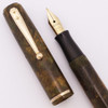 Waterman 92 Fountain Pen (1930s, USA) - Moss Agate, Flexible Fine Ideal Nib (Excellent, Restored)