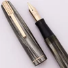 Waterman Stalwart Fountain Pen (1940s) - Grey Marble w GT, 14k Fine Semi-Flex Nib (Excellent, Restored)