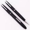 Waterman Stalwart Fountain Pen And Pencil Set (Canada, 1940s) - Full Size, Black w CT, 14k Fine Flexible (Excellent, Restored)