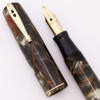 Waterman 92V Fountain Pen (1930s) - Grey-Bronze w Gold Trim, Lever Filler,  Fine #2 Flexible Nib (Excellent, Restored)
