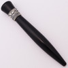 Curtis Australia Mini "Dolphins" Ballpoint Pen - Black w Sterling Top Band (New, Works Well)