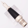 S T Dupont Ellipsis Large 18k Nib - Extra-Fine, Silver-Tone 18k, Black Section w Silver-Tone Trim (Near Mint, Works Well)
