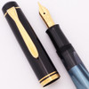 Pelikan M200 Fountain Pen (Old Style, 1988-97) - Blue Marbled w GT, Piston Filler, Fine GP Nib (Excellent, Works Well)