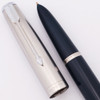 Parker 51 Vacumatic Demi (1948) - Cedar Blue, Lustraloy Steel Cap, Fine (Excellent, Restored)