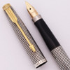 Parker 75 Sterling Cisele Fountain Pen (USA) - Dish Tassies, Extra Fine 14k Nib (Excellent, Works Well)
