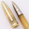 Moore Fingertip 96-B Fountain Pen (1946-50) - Hard to Find, Eiderdown White, Lever Filler,  14k Fine Nib (Excellent, Restored)